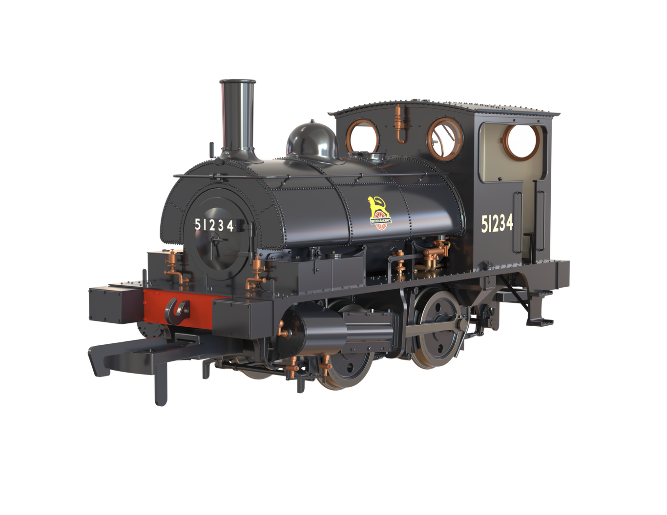 Clark Railworks OO Pug No. 51234 - BR Black – Early Crest
