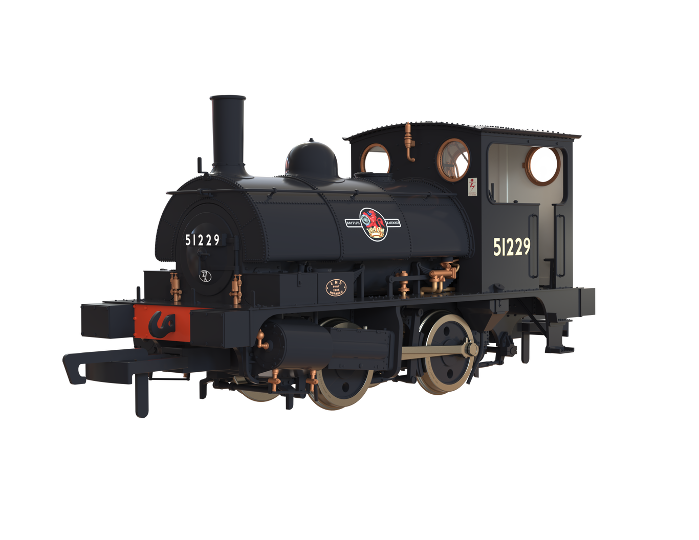 Clark Railworks OO Pug No. 51229 - BR Black – Late Crest