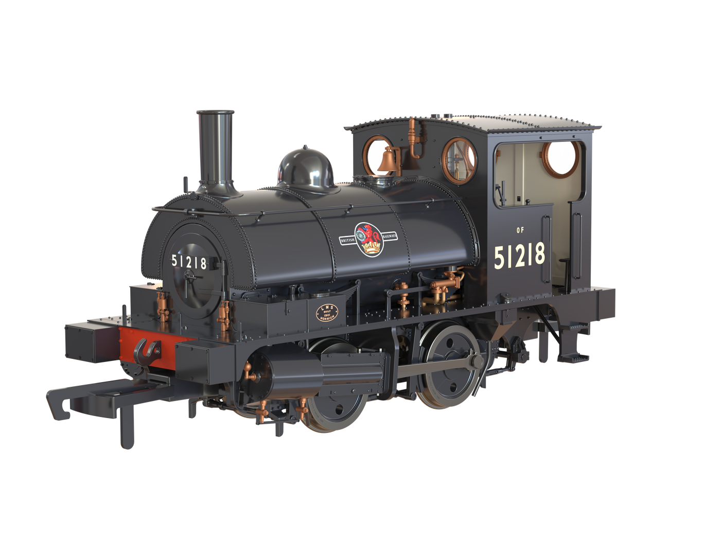 Clark Railworks OO Pug No. 51218 - BR Black Late Crest, preserved 2022