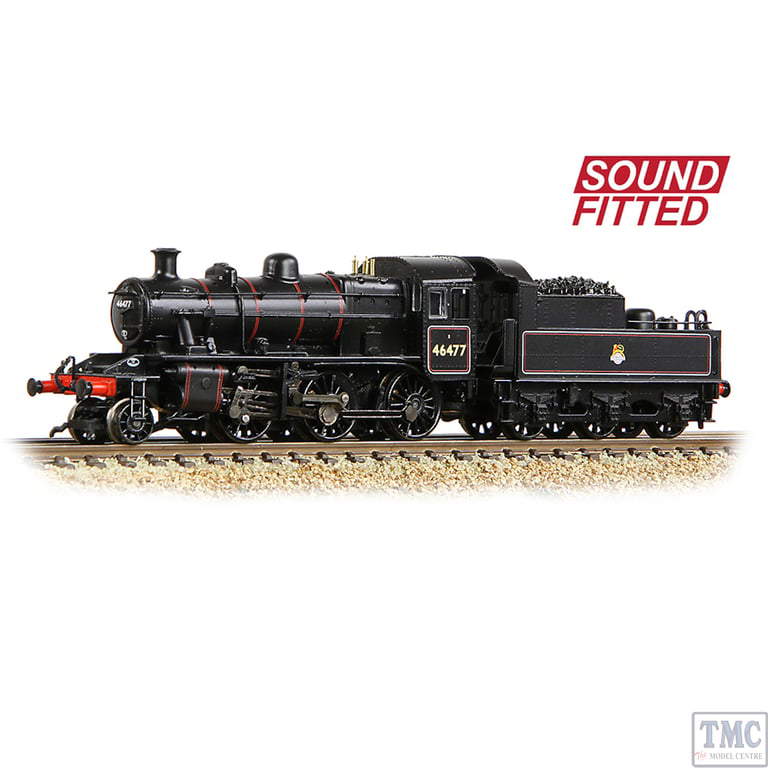 Graham Farish N Gauge LMS Ivatt 2MT 46477 BR Lined Black – Sound Fitted